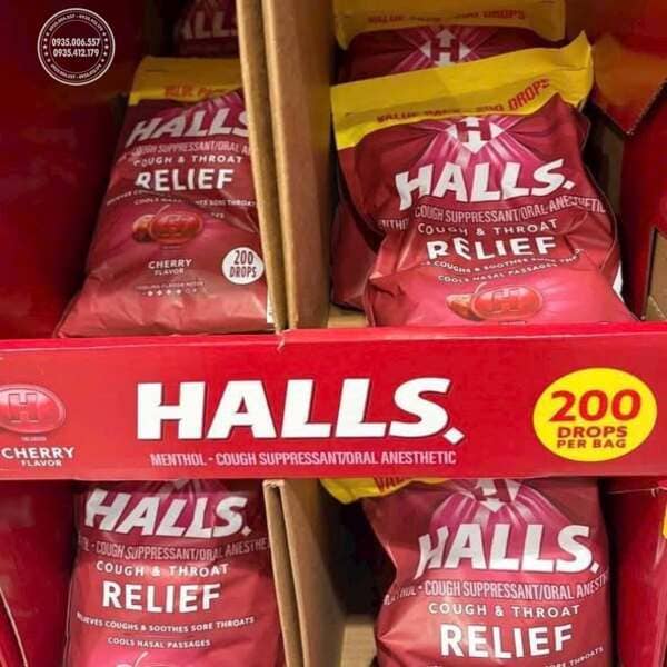 Tổng quan Kẹo ngậm Halls Relief 200 viên của Mỹ 